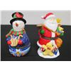 Image 1 : Qty 2 Christmas Figurines:  Santa & Snowman Approx. 4"H
