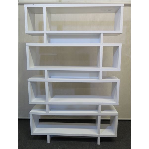 White Coaster 800308 4-Tier Etagere Bookcase 47" x 11.5" x 72"H