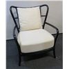 Image 1 : McGuire Black Framed Chair w/ White Upholstered Seat & Back 30" x 20" x 38"H