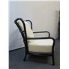 Image 2 : McGuire Black Framed Chair w/ White Upholstered Seat & Back 30" x 20" x 38"H