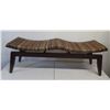 Image 1 : Wood & Woven 2-Seat Bench 62" x 19" x 21"H