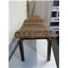 Image 2 : Wood & Woven 2-Seat Bench 62" x 19" x 21"H