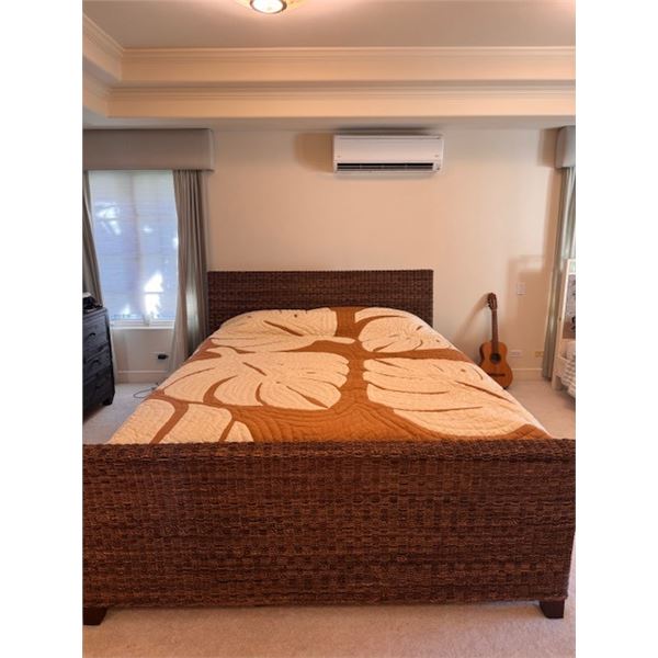 Woven Bed Frame 76" x 95" x 48"H (mattress and quilted bedspread not included)