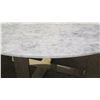 Image 4 : Very Large Marble-Top Round Table, Gray/White, Chrome Base, 68" Dia.
