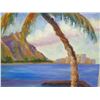 Image 3 : Oil Painting on Canvas, View of Diamond Head, Signed by WB Wayne Christiansen, 30" x 24" Unframed