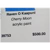 Image 9 : Cherry Moon Acrylic Painting on Canvas w/ Overlay by Raven O Kaapuni, Unframed 30" x 48"