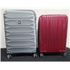 Image 1 : Qty 2 Delsey Rolling 4-Wheel Suitcases, Misc Sizes