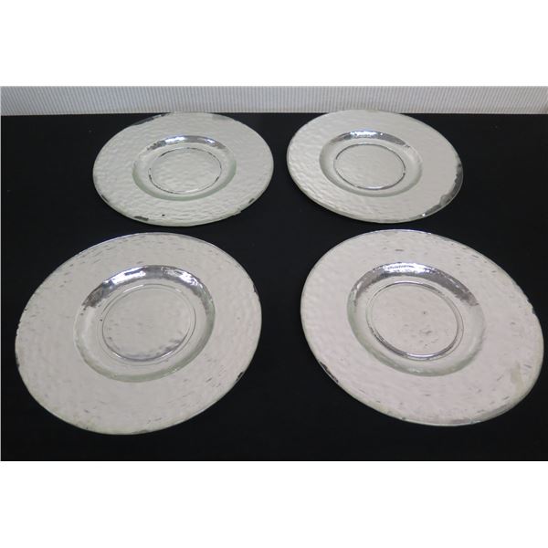 Qty 4 Metallic Serving Plates 12" Dia.