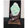 Image 4 : Jade Floral Décor on Wooden Stand 6" x 4" x 9.5"H in Hinged Box