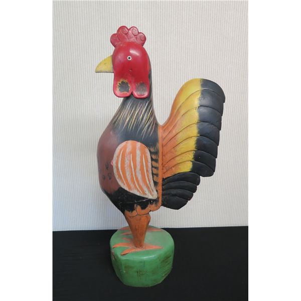 Wooden Chicken Figurine 31"H
