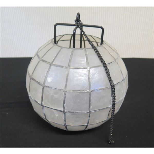 Hanging Faceted Ball Lamp 10"dia, 7"H