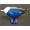 Image 1 : Iittala Blue Magpie Glass Bird Figurine, Signed by Artist Toikika (?) 10"L