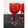 Image 2 : Qty 6 Waterford Marquis Red Stemmed Beverage Ware 3.75" Dia, 8.5" H