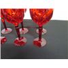 Image 7 : Qty 6 Waterford Marquis Red Stemmed Beverage Ware 3.75" Dia, 8.5" H