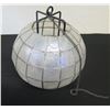 Image 1 : Hanging Faceted Ball Lamp  10"dia, 7"H
