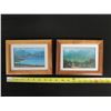 Image 13 : Qty 2 Paintings on Canvas, Oceanscapes by Artist Patrick Dowell, Koa Wood Framed 8" x 6.5"