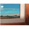 Image 3 : Qty 2 Paintings on Canvas, Oceanscapes by Artist Patrick Dowell, Koa Wood Framed 8" x 6.5"