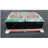 Image 1 : Jay Strongwater 9DH7136434 Black Crystal Box w/ Stand & Decorative Lid 6" x 4" x 1.5"H
