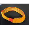 Image 2 : Yellow w/ Orange Feather Lei Hatband 8"dia
