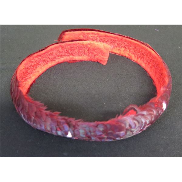 Red w/ Purple Feather Lei Hatband 7.5"dia