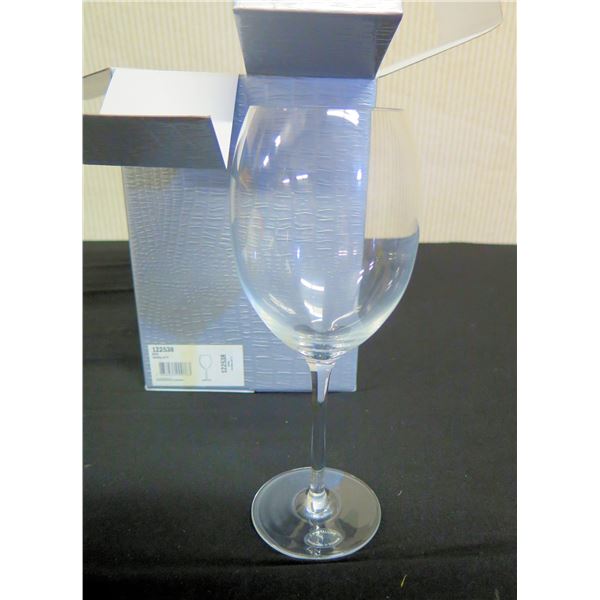 Qty 2 Boxes (4 Glasses) Neiman Marcus Crystalline Wine Goblets Handmade in Slovenia 3"dia, 8.5"H