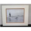 Image 1 : Surf Dog Hanging Ten at Waikiki Beach Circa 1930+ Photographic Image, Matted 14" x 11