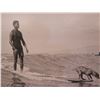 Image 3 : Surf Dog Hanging Ten at Waikiki Beach Circa 1930+ Photographic Image, Matted 14" x 11