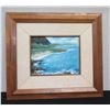 Image 1 : Original Art on Canvas, Oceanscape, by Artist Young (?) Framed 18" x 16"
