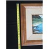 Image 8 : Original Art on Canvas, Oceanscape, by Artist Young (?) Framed 18" x 16"