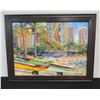 Image 1 : Original Oil Painting on Wood Panel by Artist Yvonne Manipon, Kaiser Bowls, Framed 19" x 15"