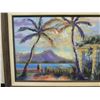Image 2 : Oil Painting on Canvas by Wayne Christiansen, View of Diamond Head, Canvas 16" x 12"