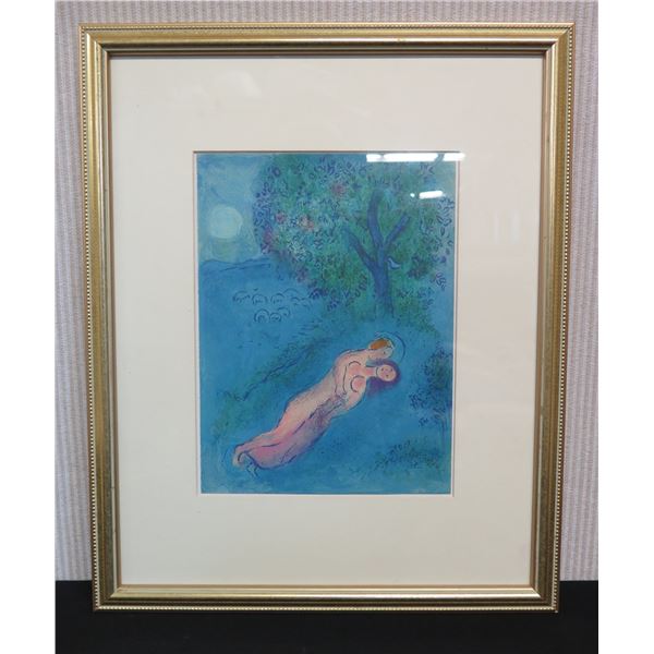 Color Lithograph by Marc Chagall, Daphis & Chloe Beside Spring, Framed 18" x 22"