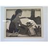 Image 2 : Hawaiian Idyll Art by John Melville Kelly, Framed & Matted 22" x 18" (From Lending Collection)