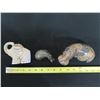Image 8 : Qty 3 Animal Figurines: Elephant, Hippopotamus, etc, Misc Sizes