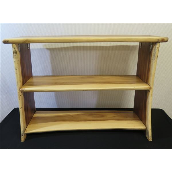 Monkey Pod Wood 2-Tier Shelving Unit 45" x 17" x 34"H