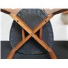 Image 10 : Qty 2 Wooden Chairs w/ Upholstered Triangular Seats 15" x 17" x 32"H
