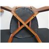 Image 11 : Qty 2 Wooden Chairs w/ Upholstered Triangular Seats 15" x 17" x 32"H