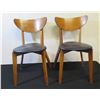 Image 1 : Qty 2 Wooden Chairs w/ Upholstered Triangular Seats 15" x 17" x 32"H