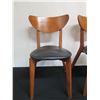 Image 2 : Qty 2 Wooden Chairs w/ Upholstered Triangular Seats 15" x 17" x 32"H