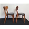 Image 3 : Qty 2 Wooden Chairs w/ Upholstered Triangular Seats 15" x 17" x 32"H