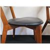 Image 4 : Qty 2 Wooden Chairs w/ Upholstered Triangular Seats 15" x 17" x 32"H