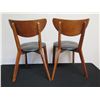 Image 5 : Qty 2 Wooden Chairs w/ Upholstered Triangular Seats 15" x 17" x 32"H
