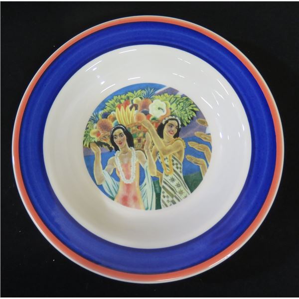 Matson Navigation Plate, Art by Eugene Savage 9" Dia, Lynn Krantz Hawaiiana Ware