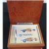 Image 1 : Wine Corkscrew Set in Wooden Hinged Box 7" x 5.5" x 2.5"