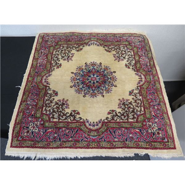 Floral Area Rug w/ Fringe 36" x 38"