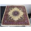 Image 1 : Floral Area Rug w/ Fringe 36" x 38"