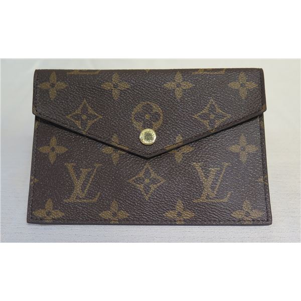 Louis Vuitton Logo Clutch Purse w/ Snap Close 6" x 4"