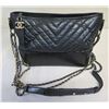 Image 1 : Chanel Black Handbag Made in Italy w/ Chain Strap & COA 12" x 8"