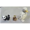 Image 1 : Qty 3 Figurines: Penguin Made in Africa, Owl & Panda Bear, Misc Sizes