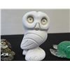 Image 3 : Qty 3 Figurines: 2 Owls & Turtle, Misc Sizes